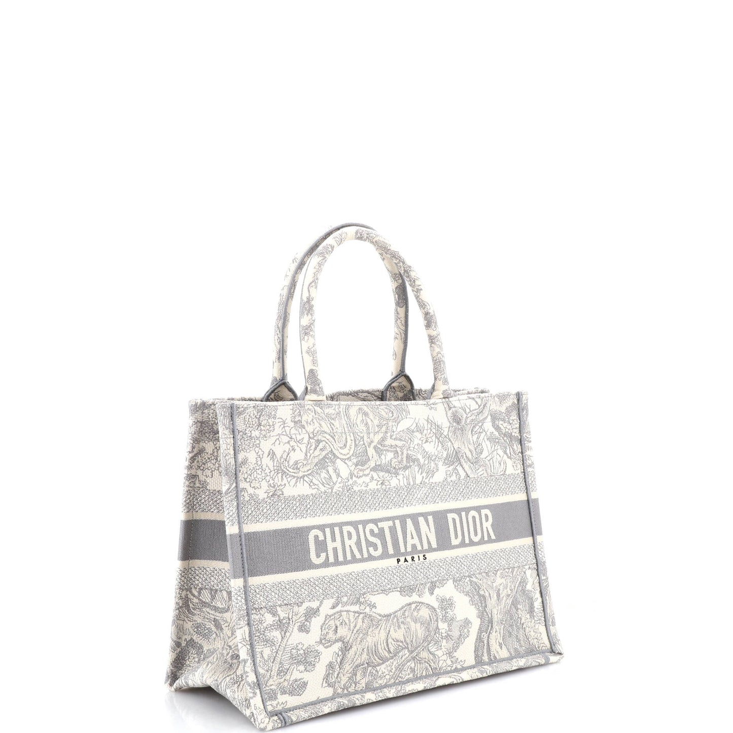 Christian Dior Embroidered Canvas Book Tote, Medium