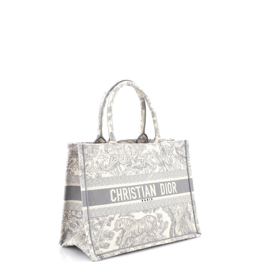 Christian Dior Embroidered Canvas Book Tote, Medium