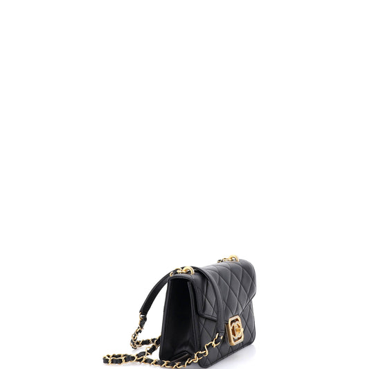 Chanel Crystal Geometric Frame CC Flap Bag, Quilted Lambskin with Crystal Detail, Small