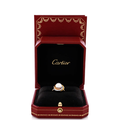 カルティエ トリニティ パール リング 18K トリコロールゴールド パール＆ダイヤモンド 14mm