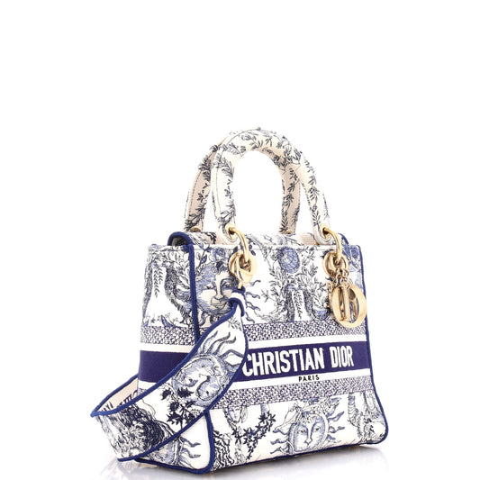 Christian Dior Lady D-Lite Bag, Medium, Embroidered Canvas