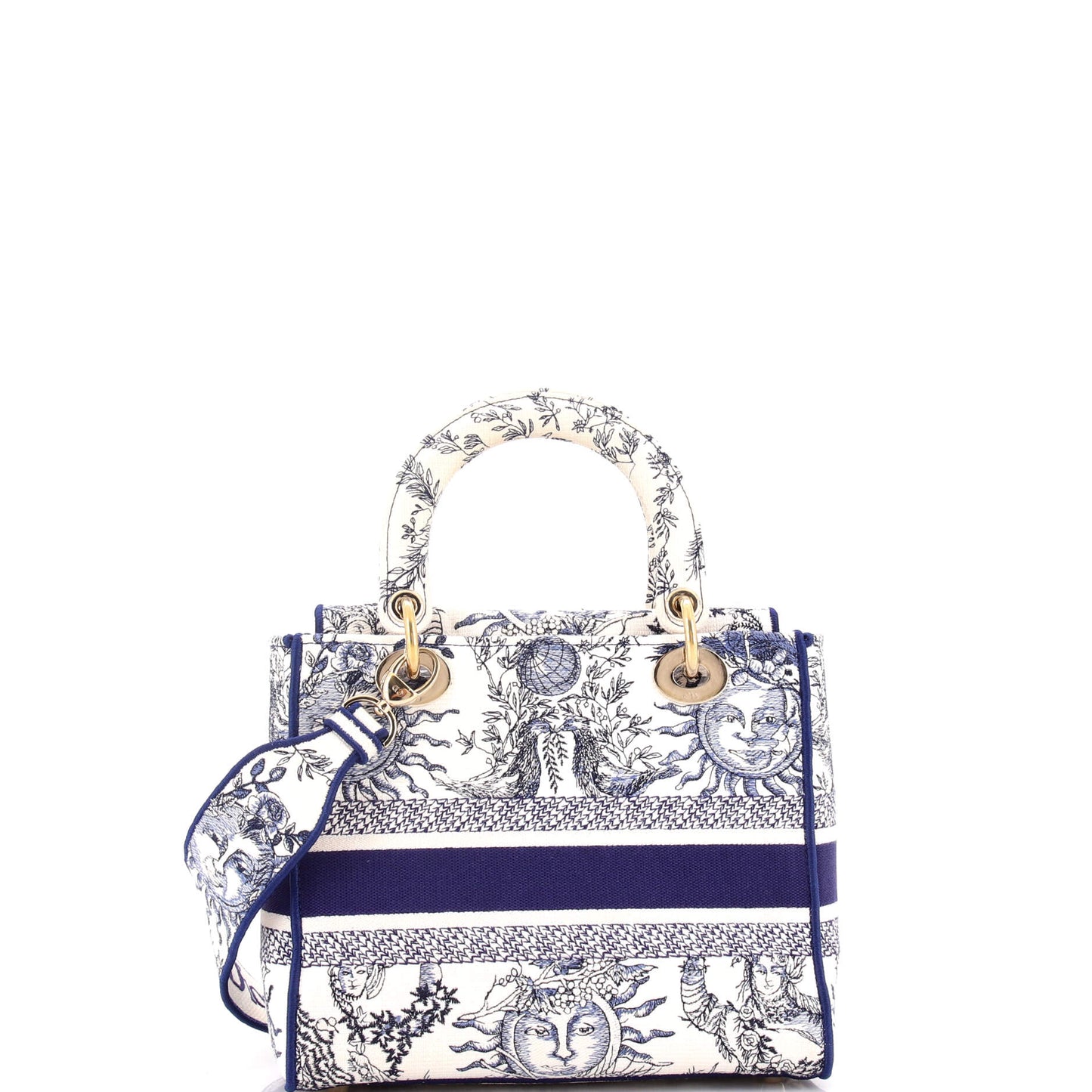 Christian Dior Lady D-Lite Bag, Medium, Embroidered Canvas