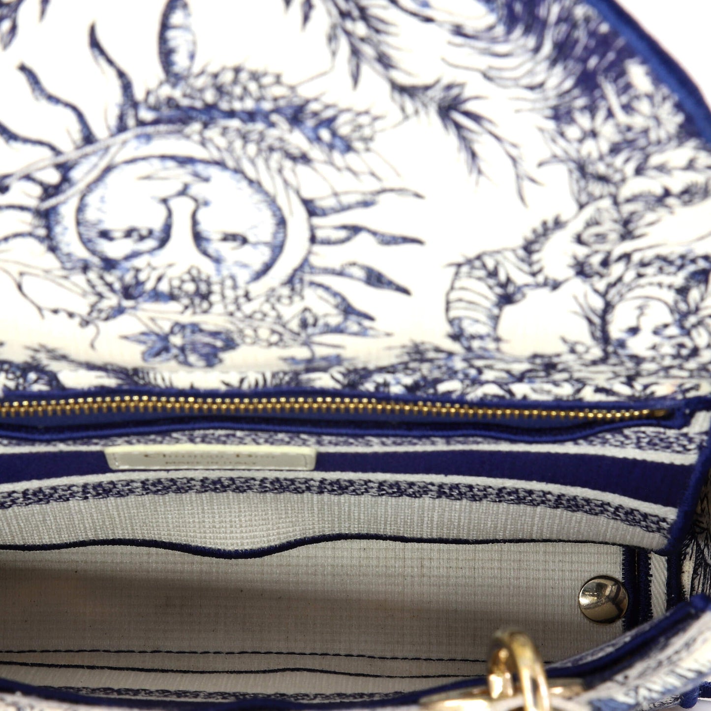 Christian Dior Lady D-Lite Bag, Medium, Embroidered Canvas