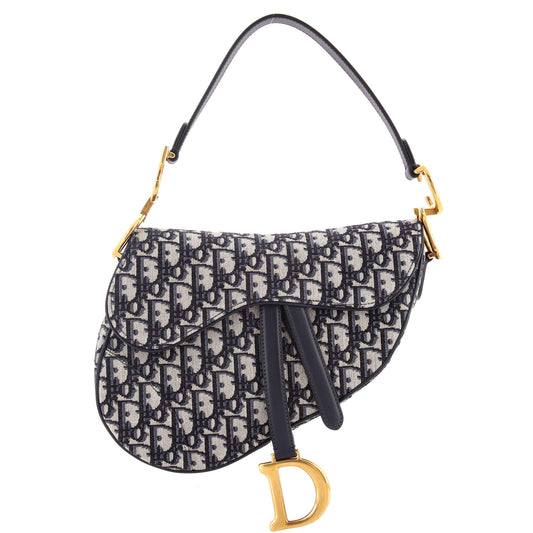 Christian Dior Saddle Handbag, Oblique Canvas, Medium