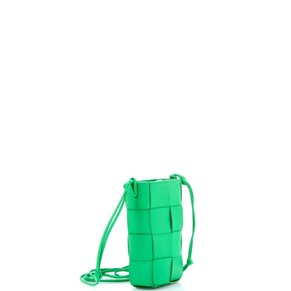 ボッテガ ヴェネタ カセットフォンホルダー クロスボディバッグ マキシ イントレチャート レザー ミニ