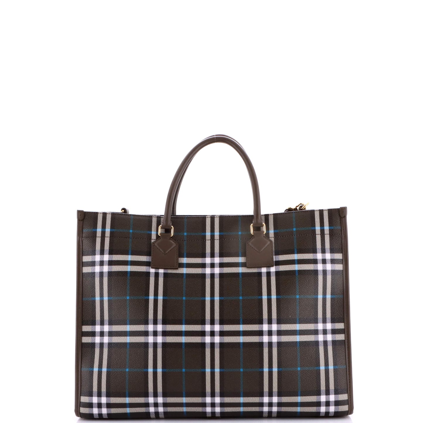 バーバリー フレイヤ ショッピングトート チェック コーティングキャンバス レザー ミディアム