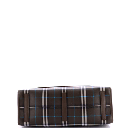 バーバリー フレイヤ ショッピングトート チェック コーティングキャンバス レザー ミディアム