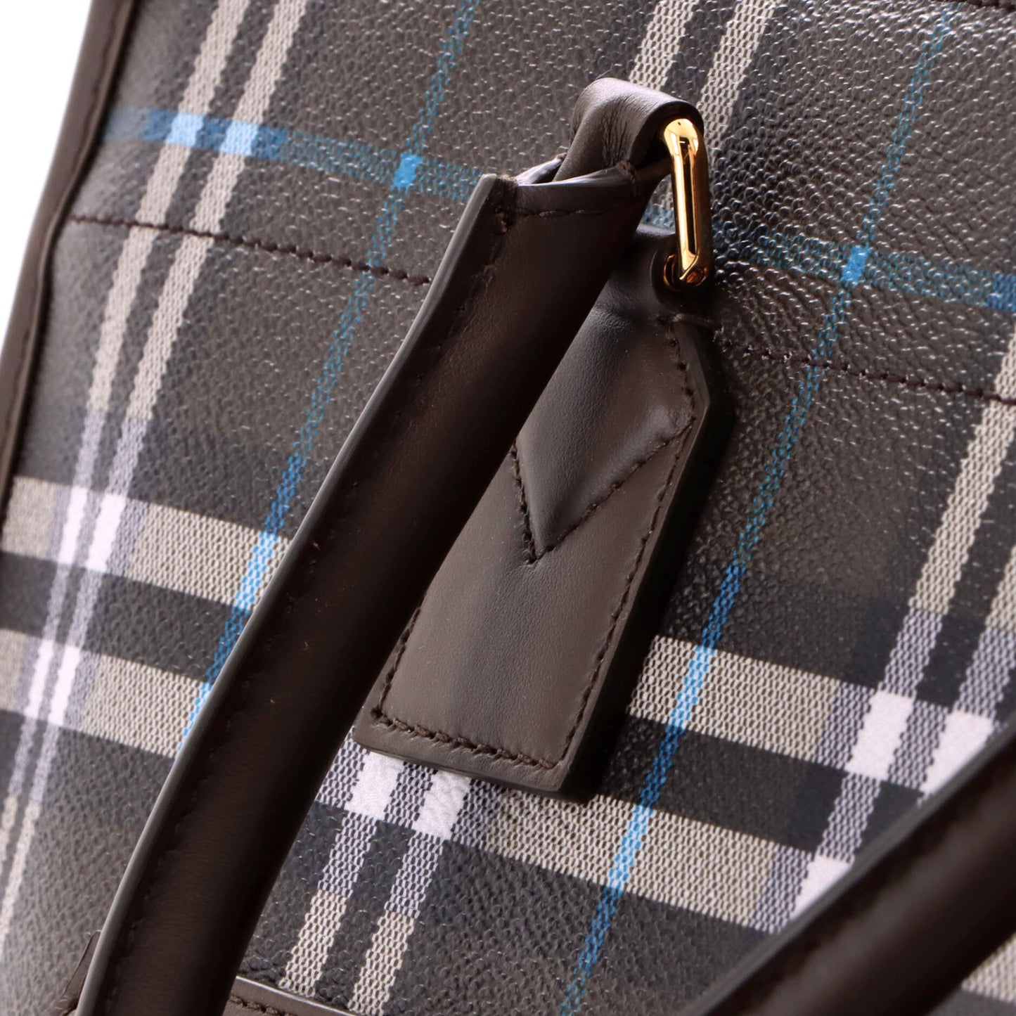 バーバリー フレイヤ ショッピングトート チェック コーティングキャンバス レザー ミディアム