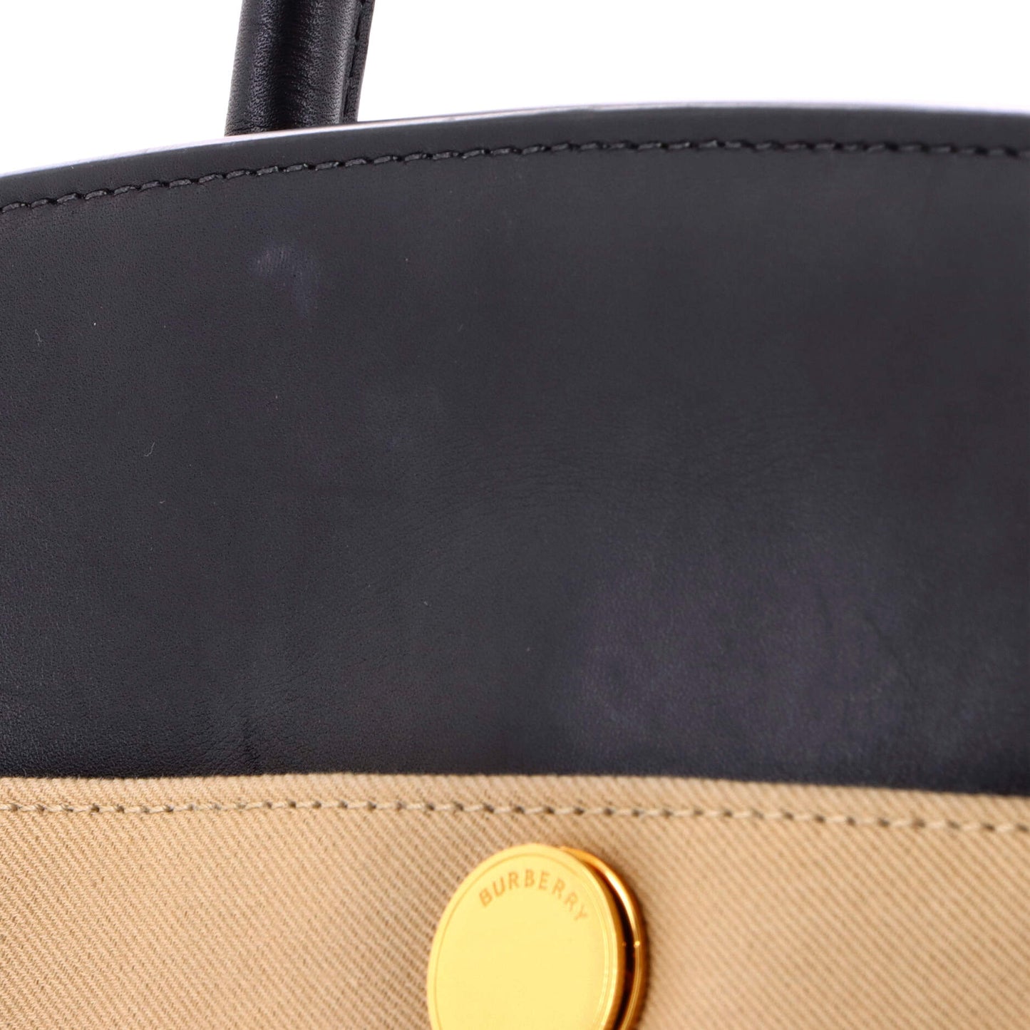 バーバリー ソサエティ トップハンドルバッグ キャンバス レザー ラージ