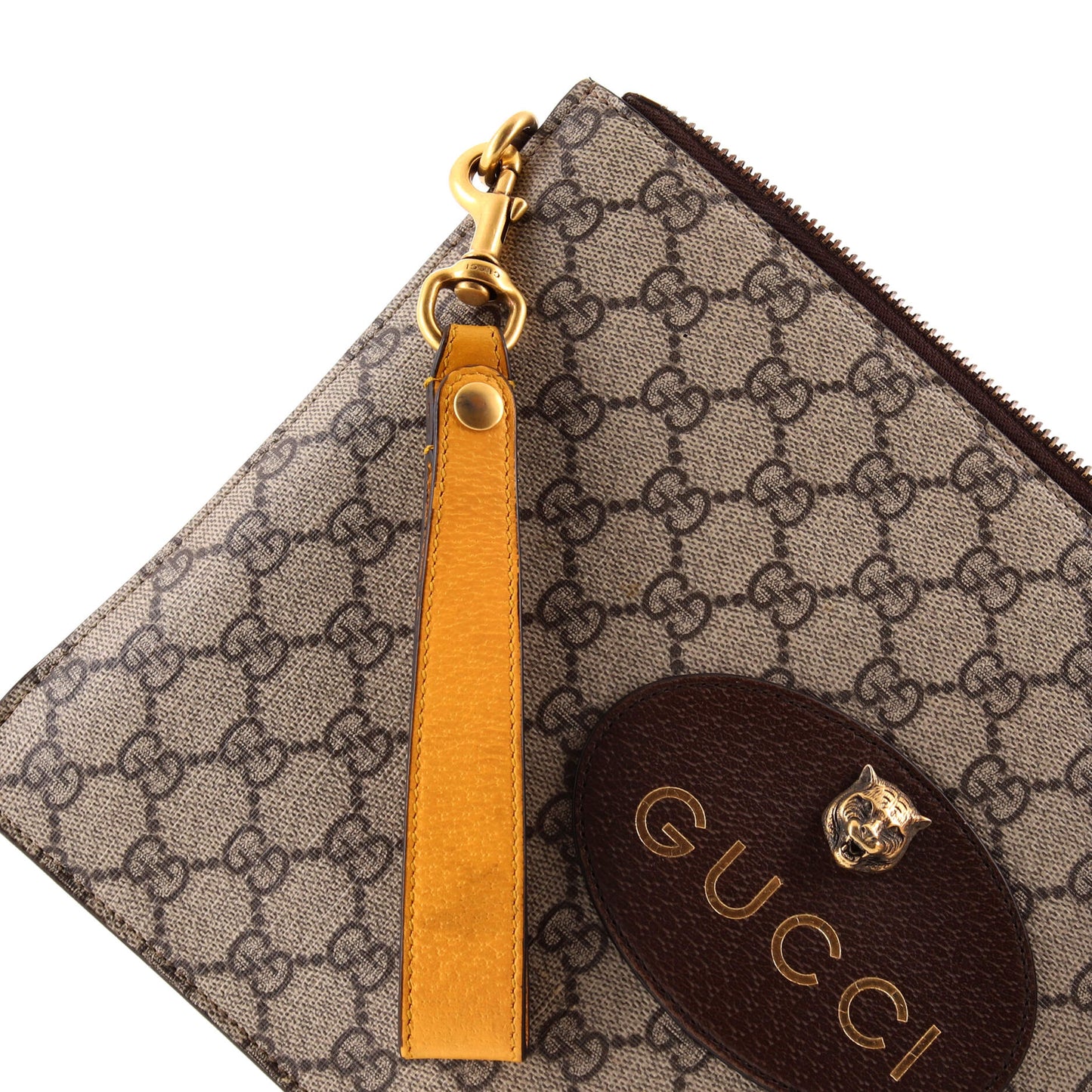 Gucci Neo Vintage Wristlet Pouch in GG Coated Canvas