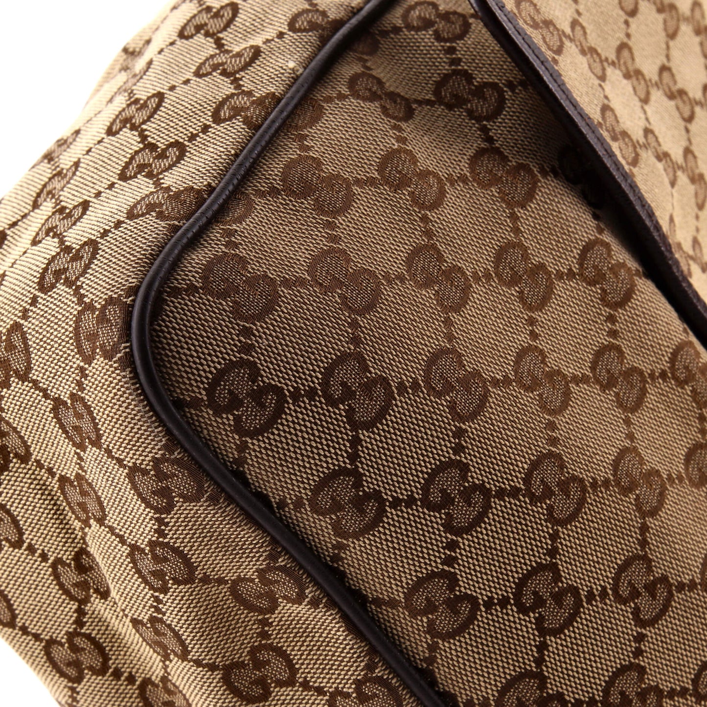 Gucci Web Strap Flap Messenger Bag in GG Canvas, Medium