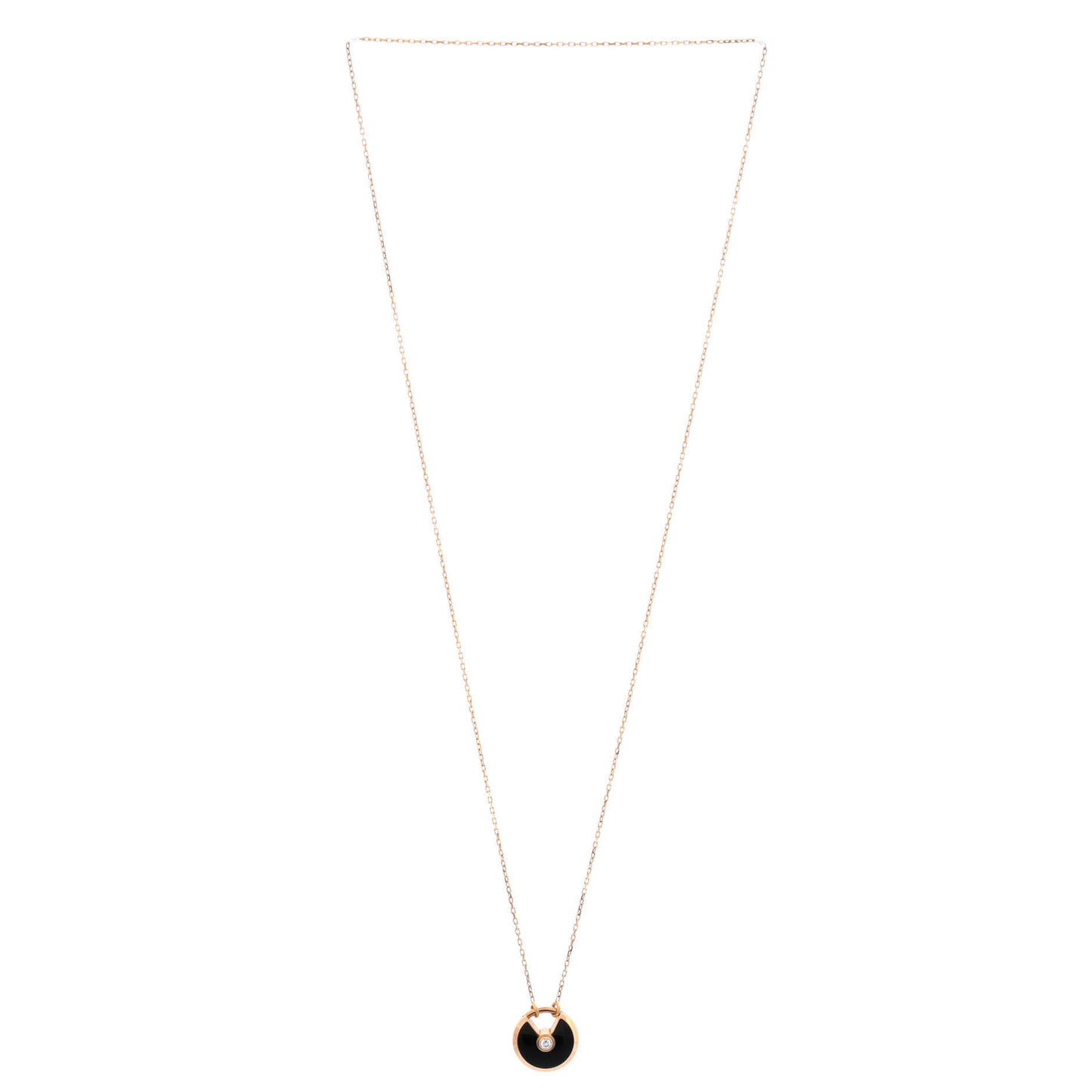 カルティエ アミュレット ドゥ カルティエ ペンダントネックレス 18Kローズゴールド オニキス＆ダイヤモンド スモール