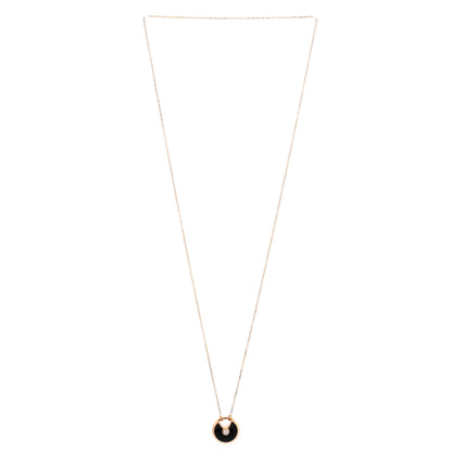 カルティエ アミュレット ドゥ カルティエ ペンダントネックレス 18Kローズゴールド オニキス＆ダイヤモンド スモール