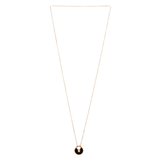 カルティエ アミュレット ドゥ カルティエ ペンダントネックレス 18Kローズゴールド オニキス＆ダイヤモンド スモール