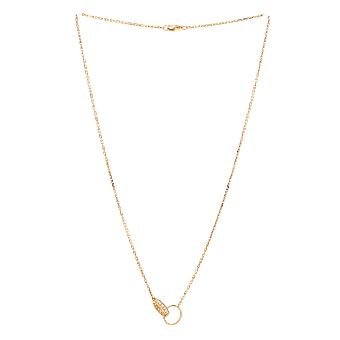 カルティエ ラブ インターロッキング ネックレス 18Kイエローゴールド＆ダイヤモンド