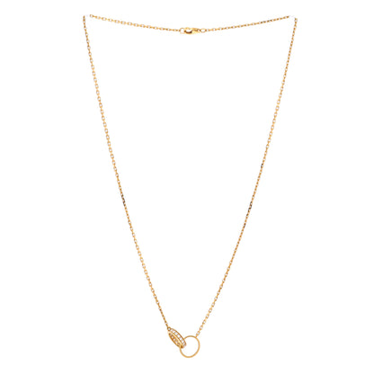 カルティエ ラブ インターロッキング ネックレス 18Kイエローゴールド＆ダイヤモンド