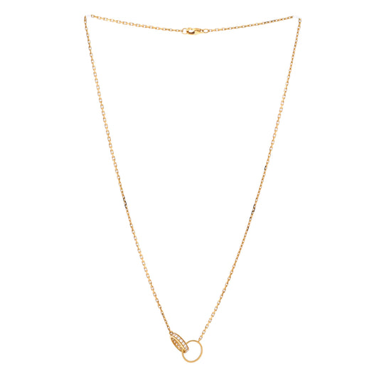 カルティエ ラブ インターロッキング ネックレス 18Kイエローゴールド＆ダイヤモンド