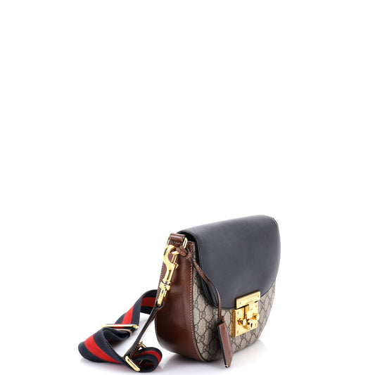 Gucci Padlock Saddle Shoulder Bag, Medium, GG Coated Canvas and Leather