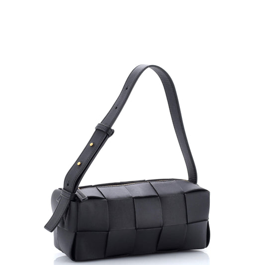 ボッテガ ヴェネタ ブリック カセット ショルダー バッグ マキシ イントレチャート レザー S