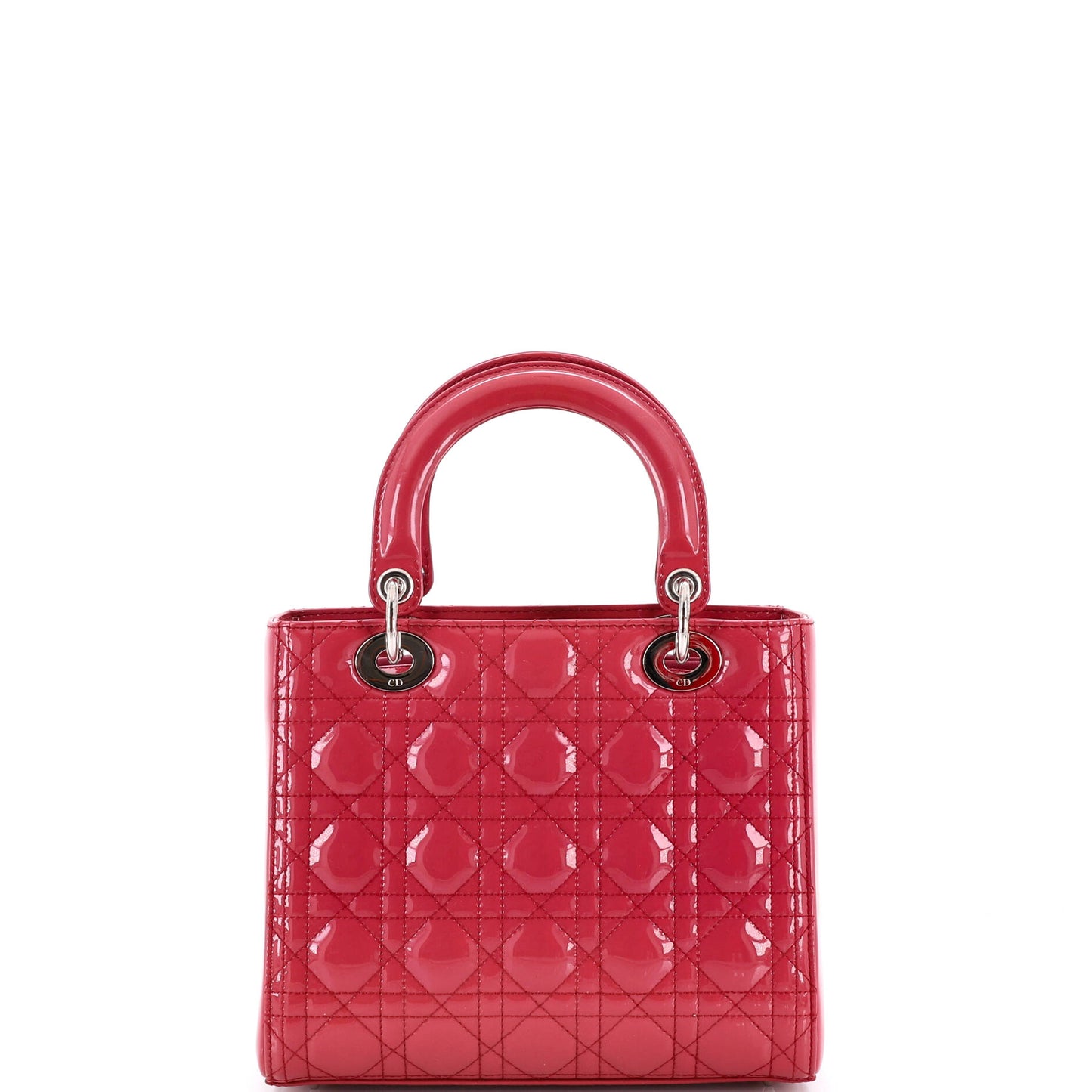Christian Dior Lady Dior Cannage Quilted Enamel Medium Bag