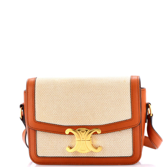 Celine Triomphe Shoulder Bag Canvas Leather Teen