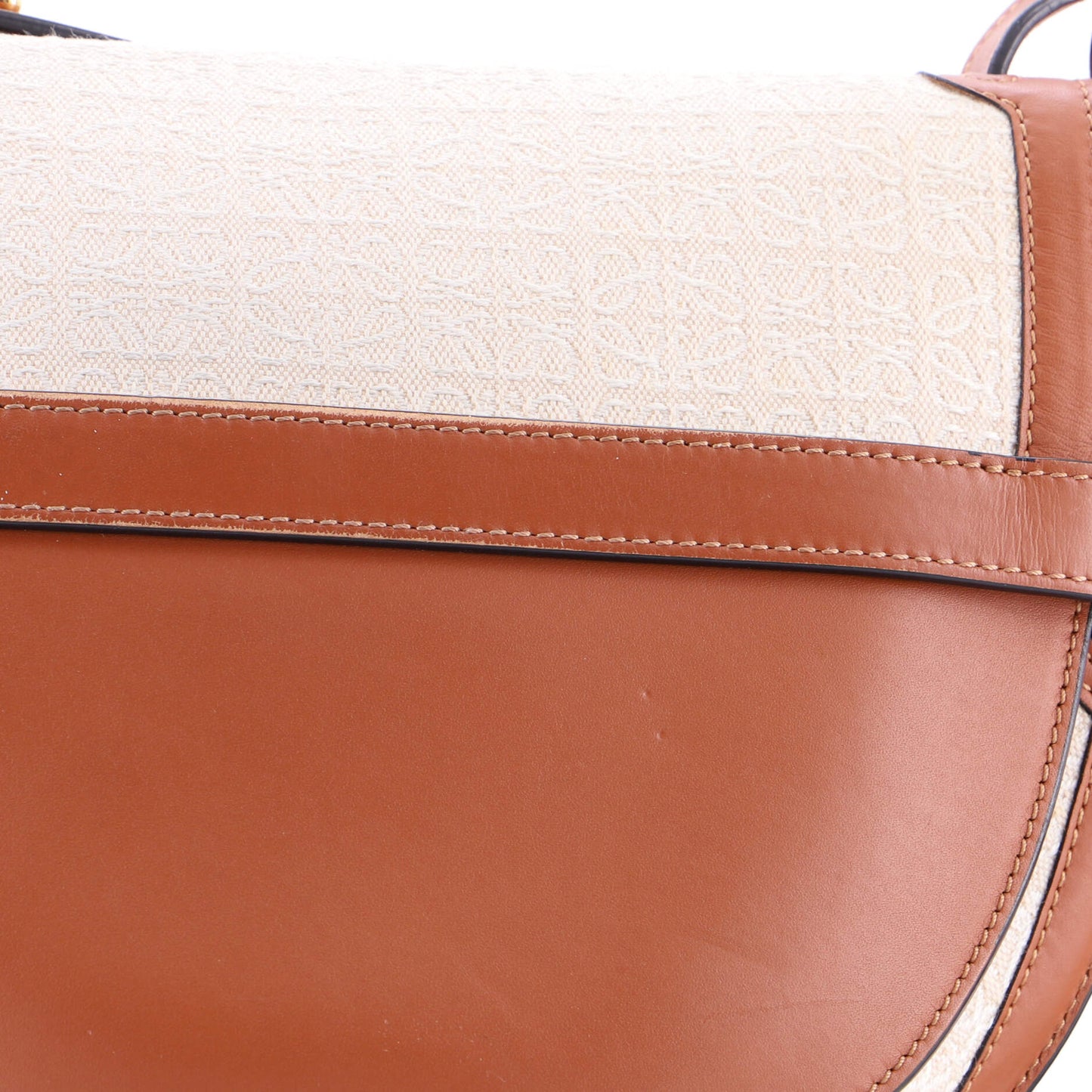 Loewe Gate Dual Shoulder Bag in Anagram Canvas and Leather, Small