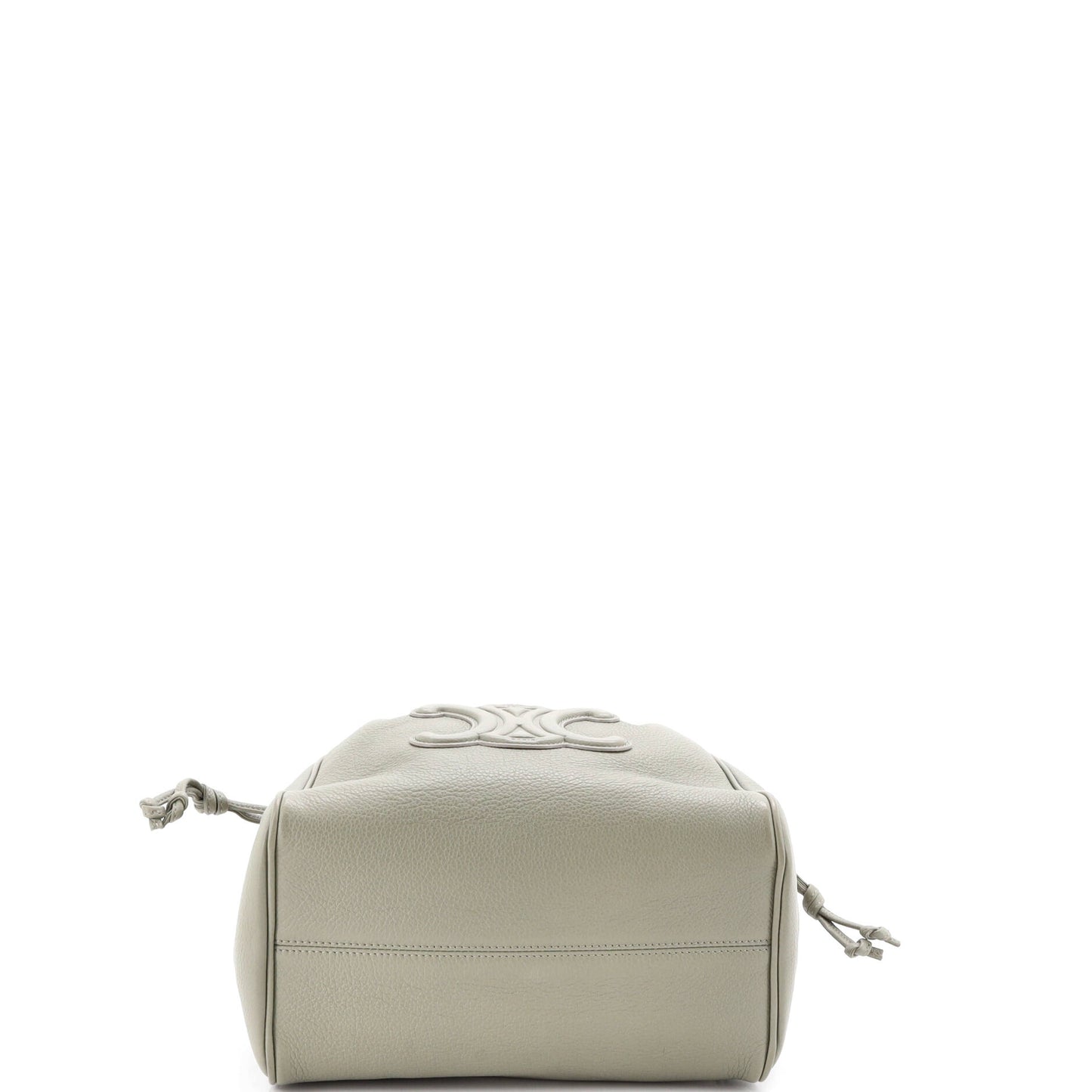 Celine Cuir Triomphe Cabas Drawstring Tote in Leather, Small