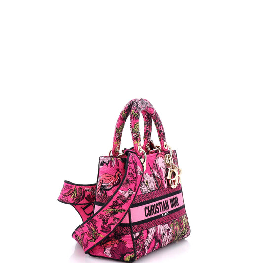 Christian Dior Lady D-Lite Bag, Medium, Embroidered Canvas