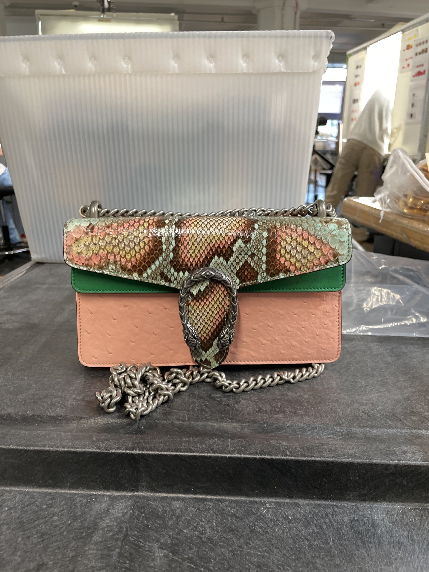 Gucci Dionysus Small Python Ostrich Leather Bag