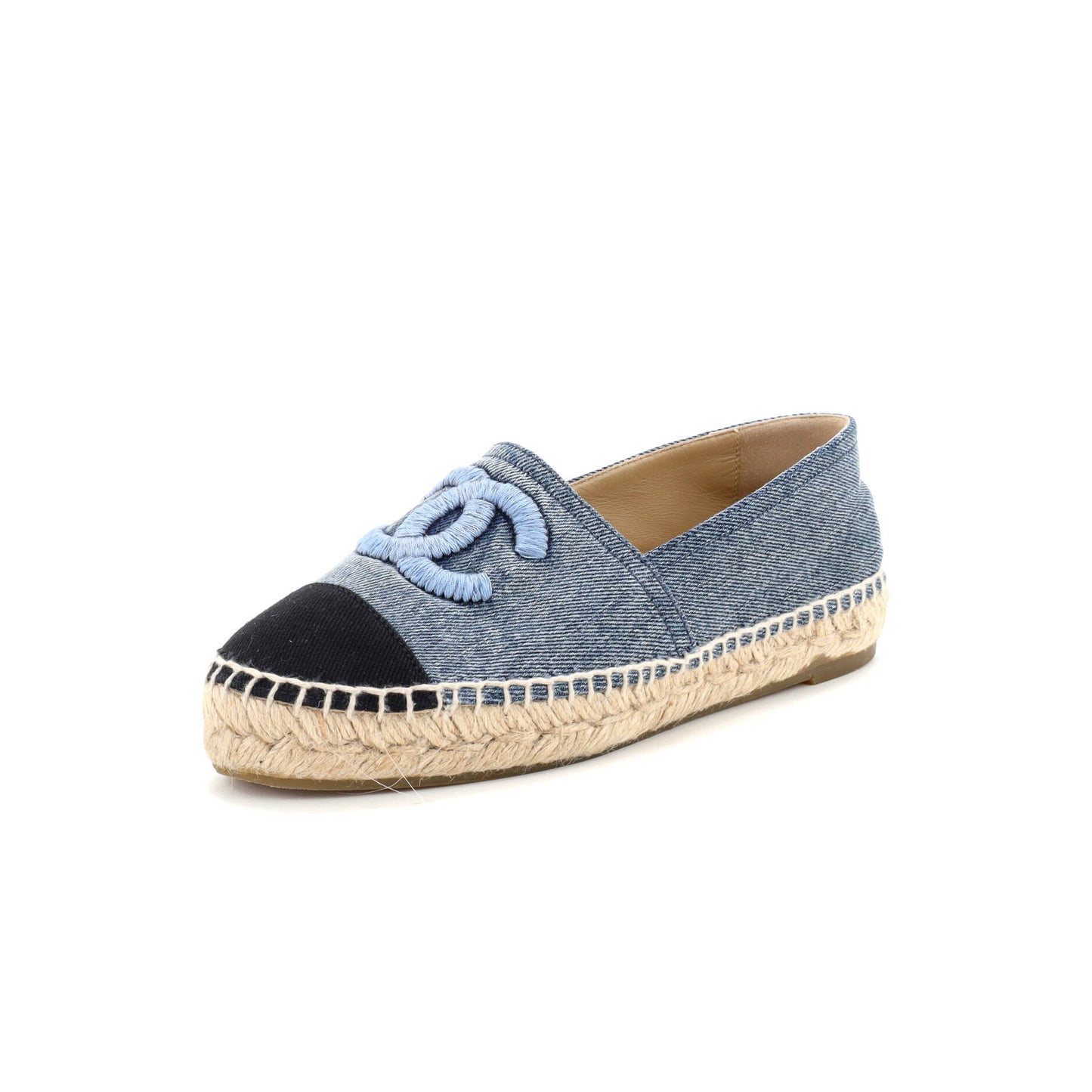 Chanel Women's CC Cap Toe Espadrilles in Denim