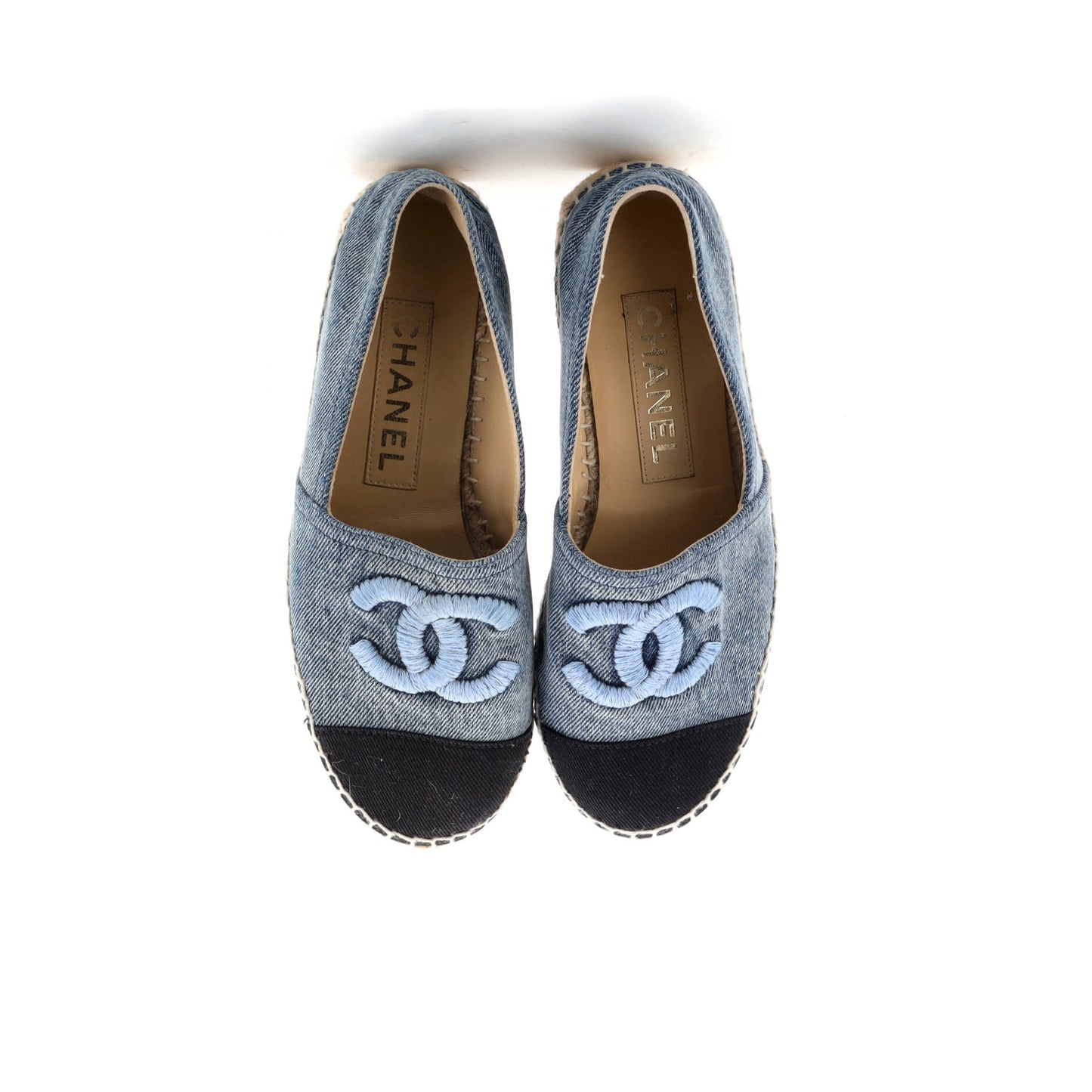 Chanel Women's CC Cap Toe Espadrilles in Denim