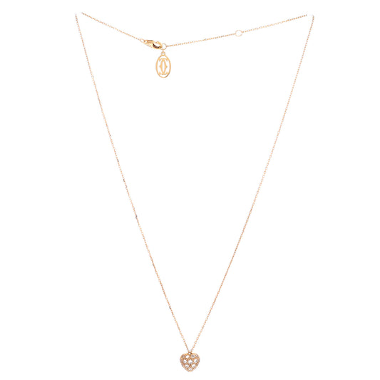 カルティエ ハートペンダントネックレス 18Kローズゴールド＆ダイヤモンド
