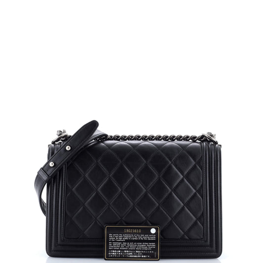 Chanel Boy Flap Bag in Quilted Calfskin, Old Medium