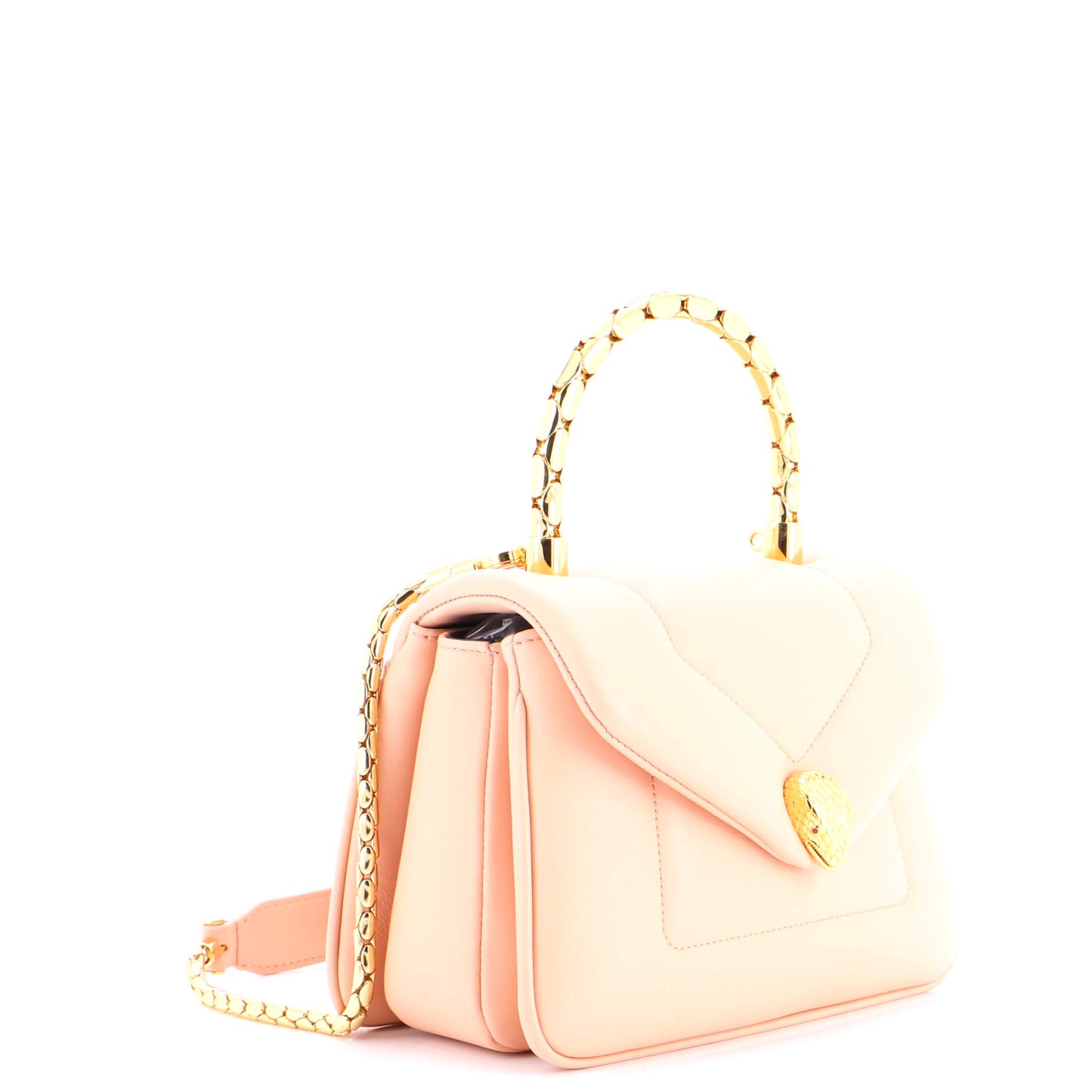 Bvlgari Serpenti Reverse Top Handle Bag in Leather, Small
