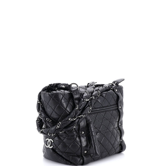 Chanel Lady Braid Shopping Tote in Quilted and Distressed Lambskin, Medium