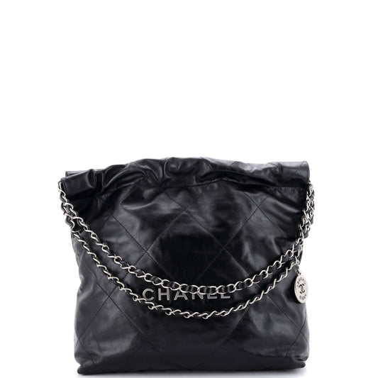 Chanel 22 Chain Hobo Bag in Quilted Calfskin, Small