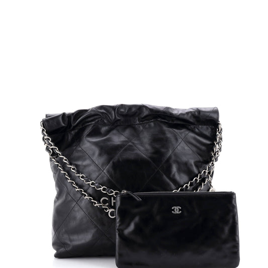 Chanel 22 Chain Hobo Bag in Quilted Calfskin, Small