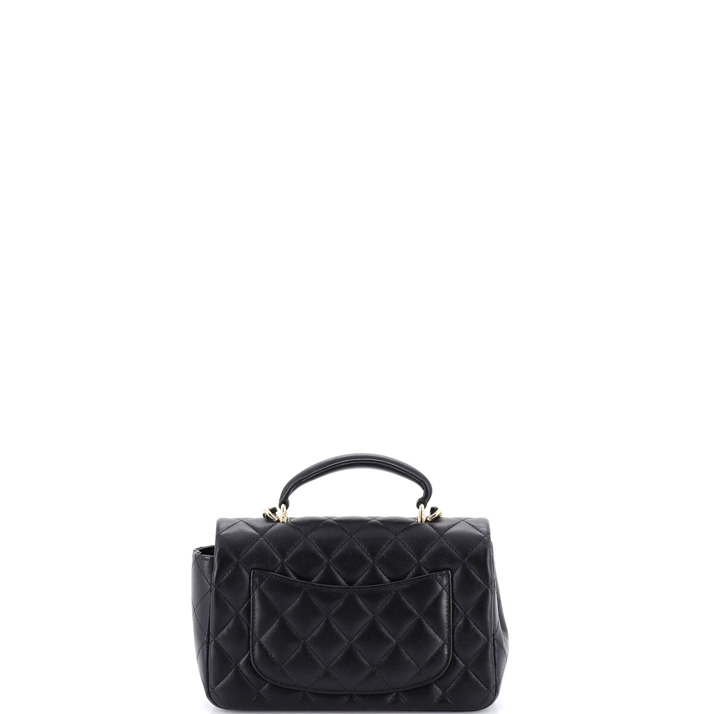 Chanel Classic Single Flap Top Handle Bag in Quilted Lambskin Mini