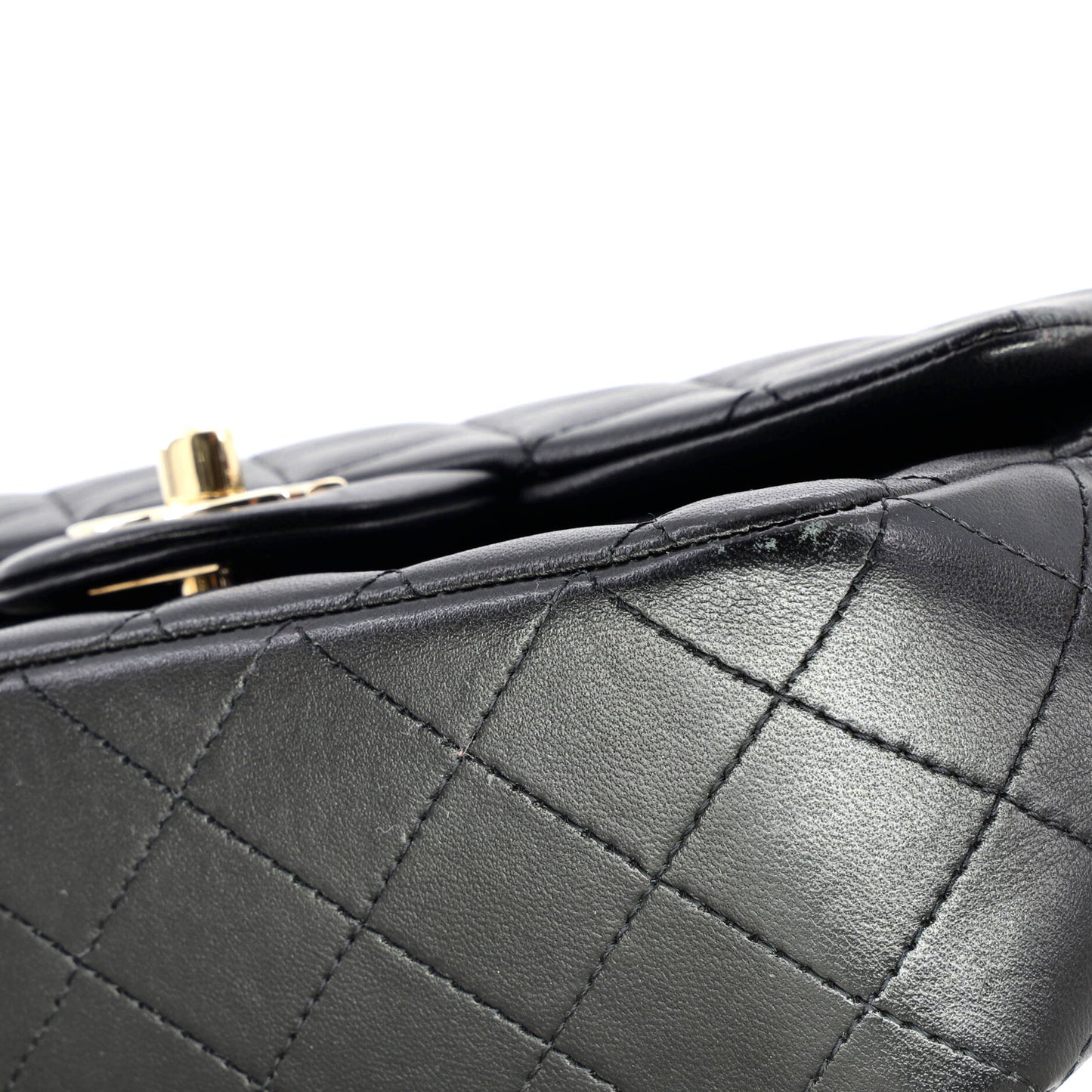 Chanel Classic Single Flap Top Handle Bag in Quilted Lambskin Mini