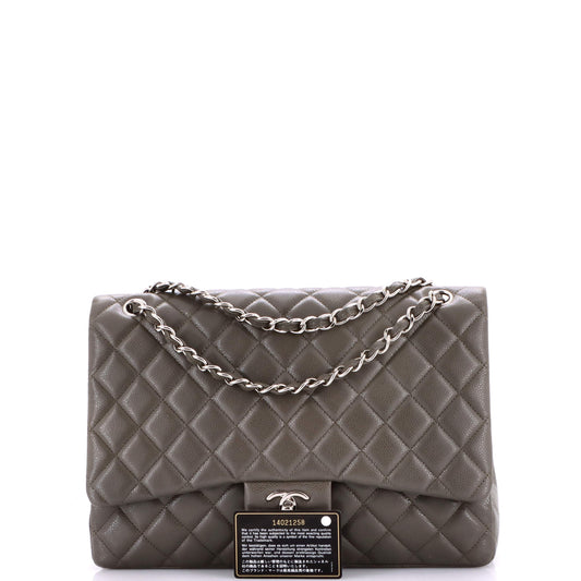 Chanel Classic Single Flap Bag Quilted Caviar Maxi
