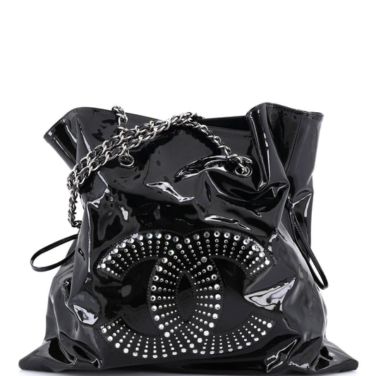 Chanel Bonbon Tote Bag, Strass-embellished Patent Leather, Large
