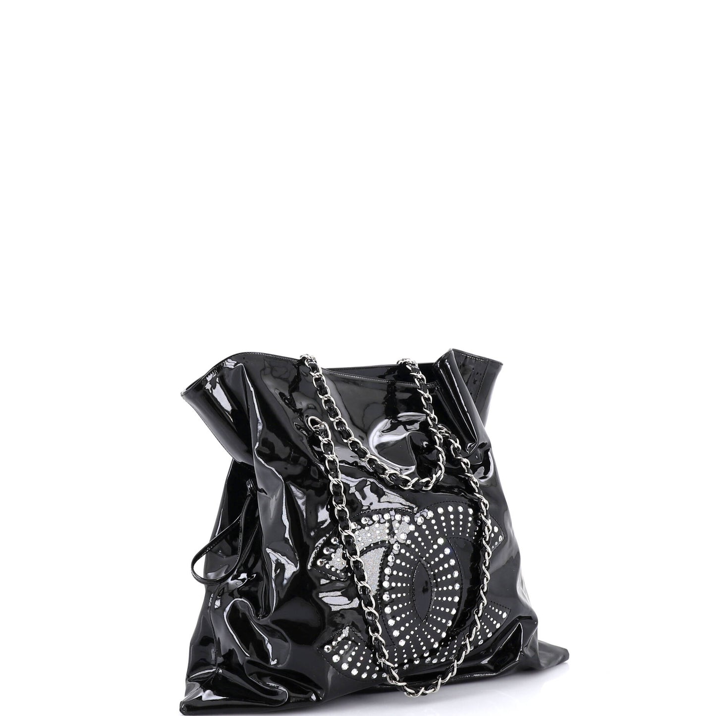 Chanel Bonbon Tote Bag, Strass-embellished Patent Leather, Large
