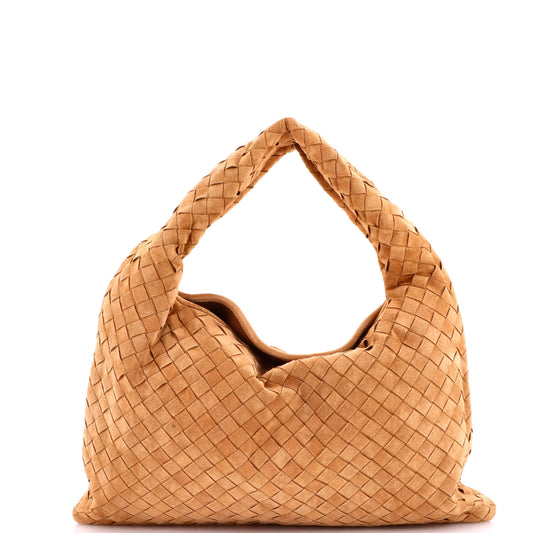 Bottega Veneta Hop Hobo Intrecciato Suede Small