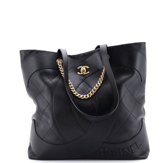 Chanel Club Monaco Shopping Tote, Quilted Lambskin, Large