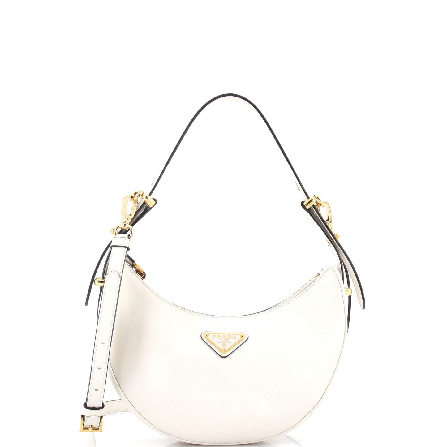 Prada Arc Half Moon Hobo Leather Small