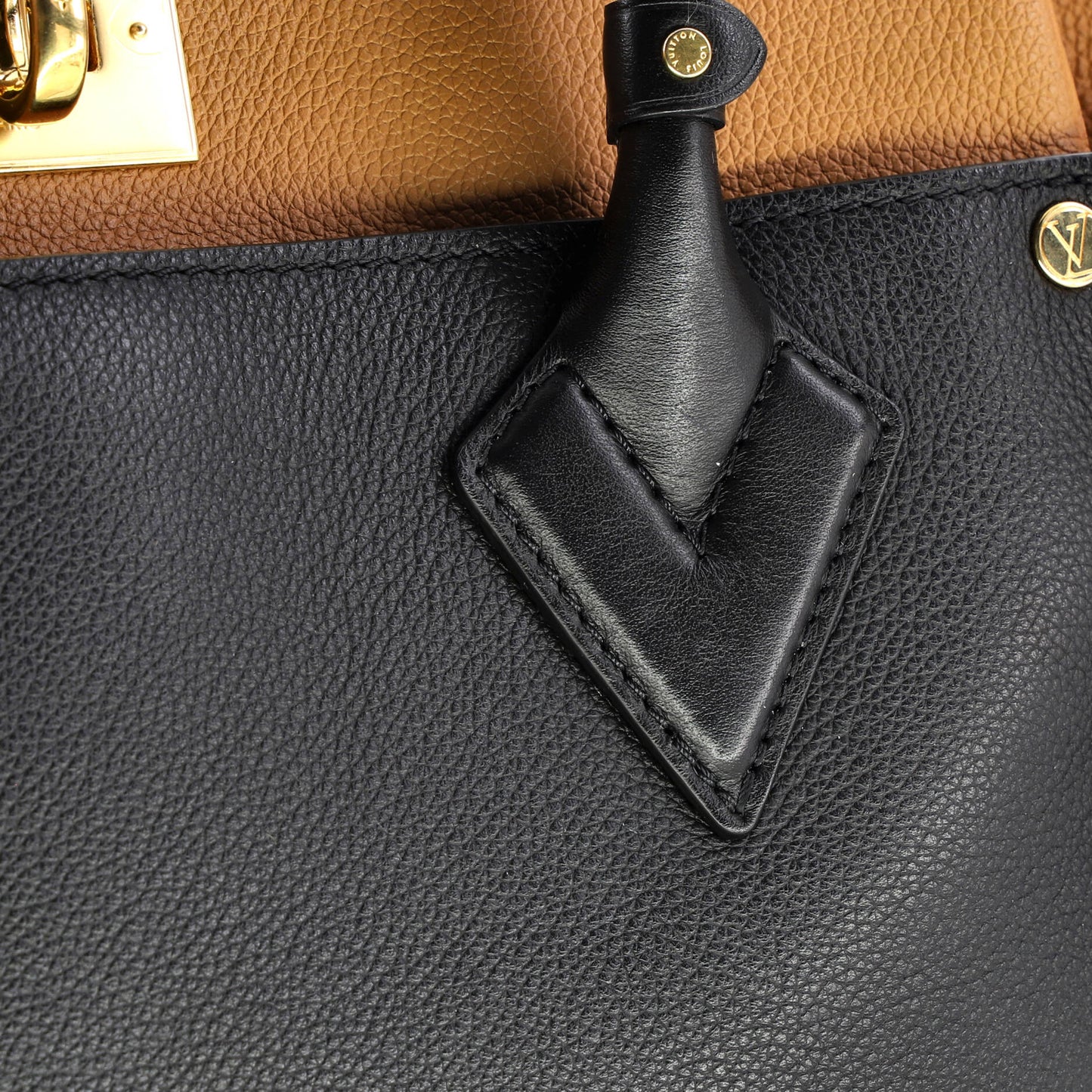 Louis Vuitton On My Side Tote Bag in Leather and Monogram Canvas, MM