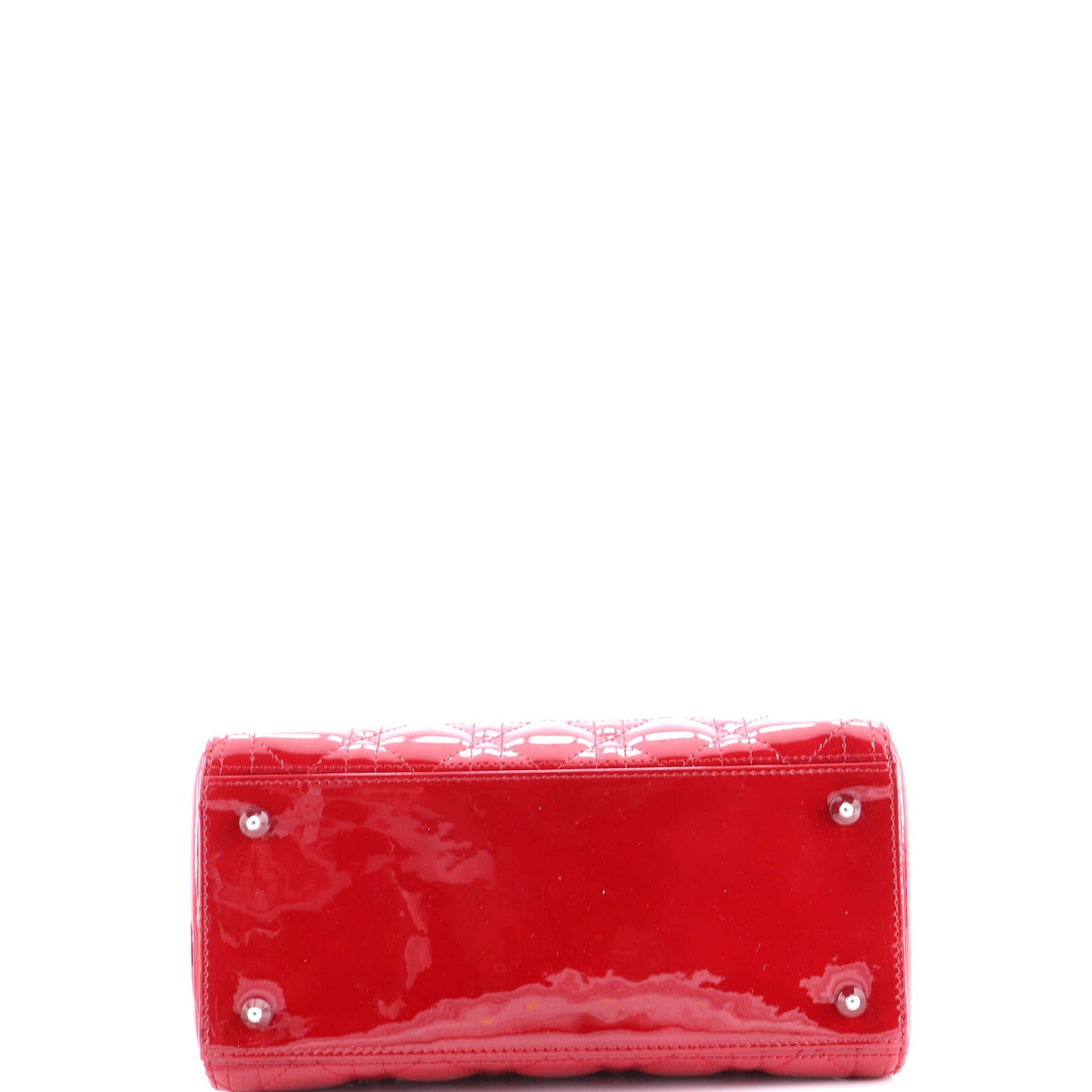 Christian Dior Lady Dior Cannage Quilted Enamel Medium Bag