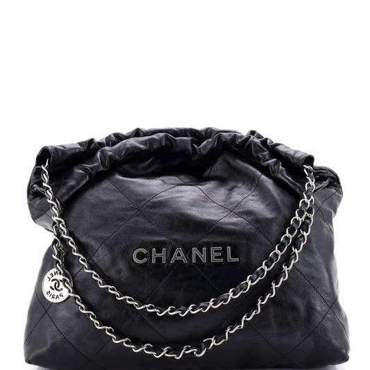 Chanel 22 Chain Hobo Bag in Quilted Calfskin, Medium