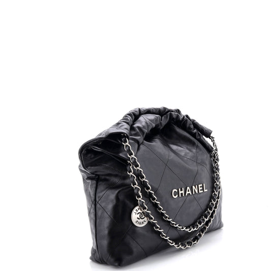 Chanel 22 Chain Hobo Bag in Quilted Calfskin, Medium