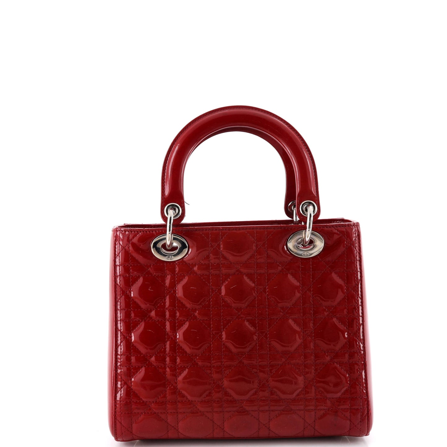 Christian Dior Lady Dior Cannage Quilted Enamel Medium Bag